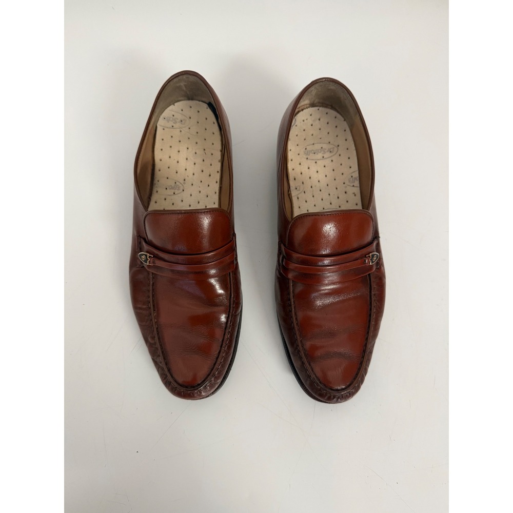 Vintage Dr Scholls Mens Brown Leather Loafers Slip On Dress Shoes 7.5 E